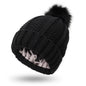 Winter Knitted Hats Fashion Stretchy Lined Skull Hats For Women Faux Fur Pom Pom Hat Keep Warming Beanie Hat